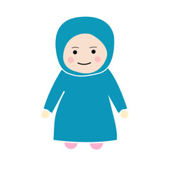 illustration of a cute girl wearing a hijab