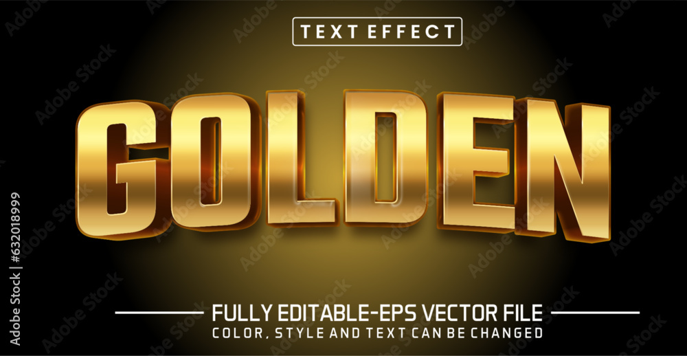 Poster golden text effect, shiny style editable text effect