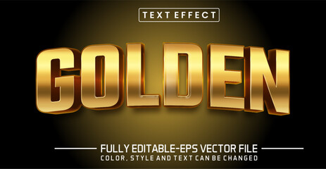 Golden text effect, shiny style editable text effect