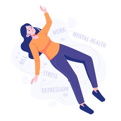 A woman with mental illness illustration