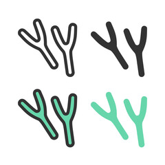 Bacteria, microbe, virus outline vector icon set