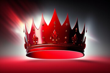 red crown with red ribbon
