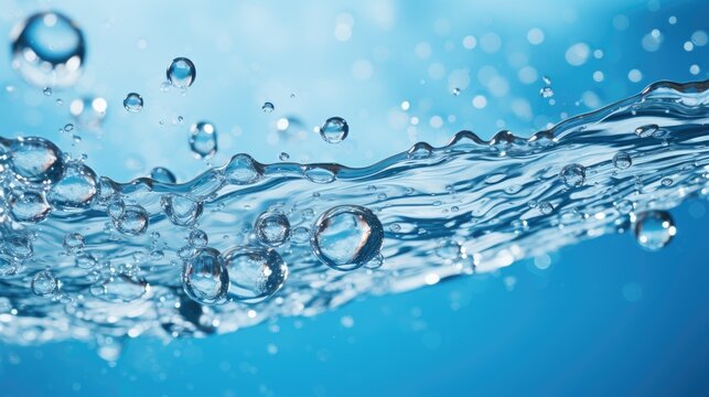 Water splashing with bubbles. Generative AI