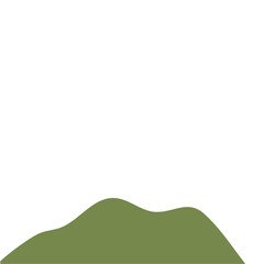 Obraz premium realistic cartoon green hills on transparent background. Summer landscape element. Minimal nature cute composition. Vector illustration.