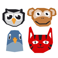 Set Of Paper Animal Decorative Illustration