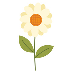 Sunflower drawing for cute floral decoration, spring and summer, nature and garden icon, branding logo, fabric print, cute sticker, tattoo, social media post, poster