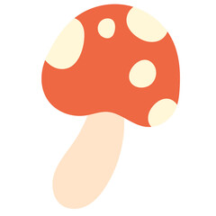 Autumn illustration of mushroom for vegan, vegetable, cute patches, shirt print, plush toy, kid doll, season decoration, nature, garden, forest, plants, tree, cozy sticker, icon, grocery shopping