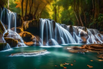 waterfall in the park 
Created using generative AI tools