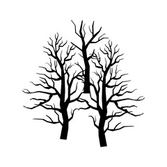 Vector set of dead wild tree silhouette