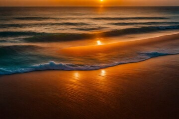 Fototapeta na wymiar sunset at the beach Created using generative AI tools