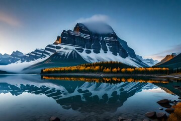 Fototapeta na wymiar winter mountain landscape Created using generative AI tools