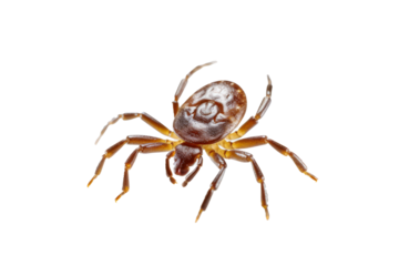 the insect tick is isolated on a white background. dangerous insect. png format. transparent background
