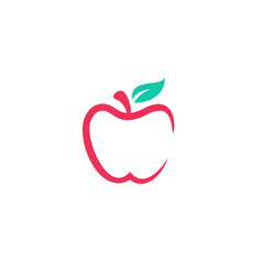 Apple Logo Symbol Line Style. Apple Icon vector