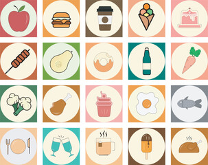 Food Colorful Icons