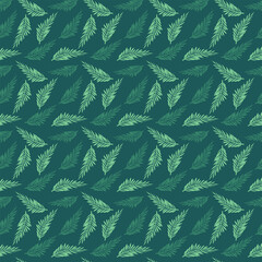Vector illustration of seamless pattern in green 