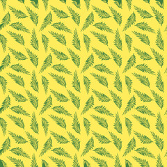 Vector illustration of seamless pattern in green yellow 
