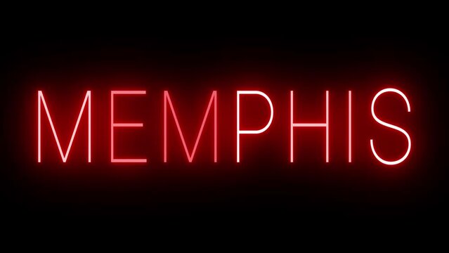 Red neon sign for Memphis