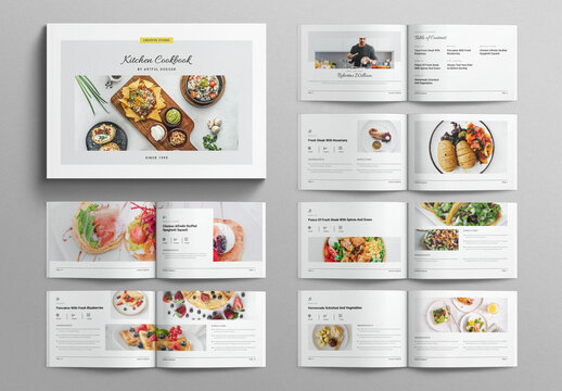 Kitchen Cookbook Layout Brochure Template Landscape