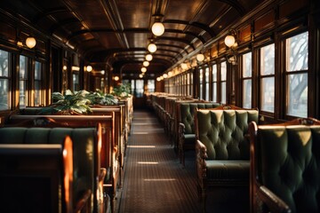 vintage train interior - asmr background - AI Generated