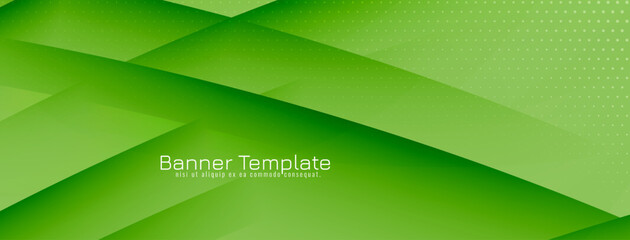 Modern wave style green color dynamic banner design