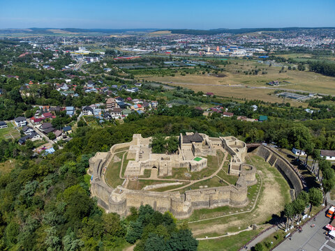 Medieval Seat Fortress of Suceava - Romania seen from above