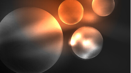 Circles with bright neon shiny light effects, abstract background wallpaper design