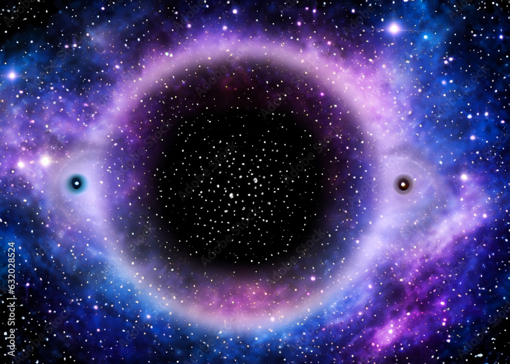 Wall mural abstract illustration of galaxy nebula meditation and space concept created with generative ai techn