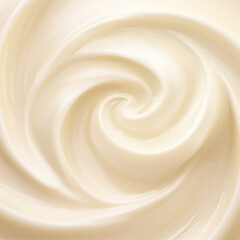 Close up of a whipped cream swirl on white background, soft focus. 3d render.