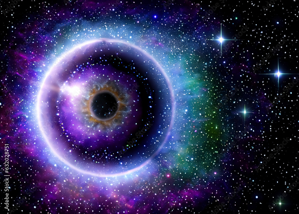 Wall mural abstract illustration of galaxy nebula meditation and space concept created with generative ai techn
