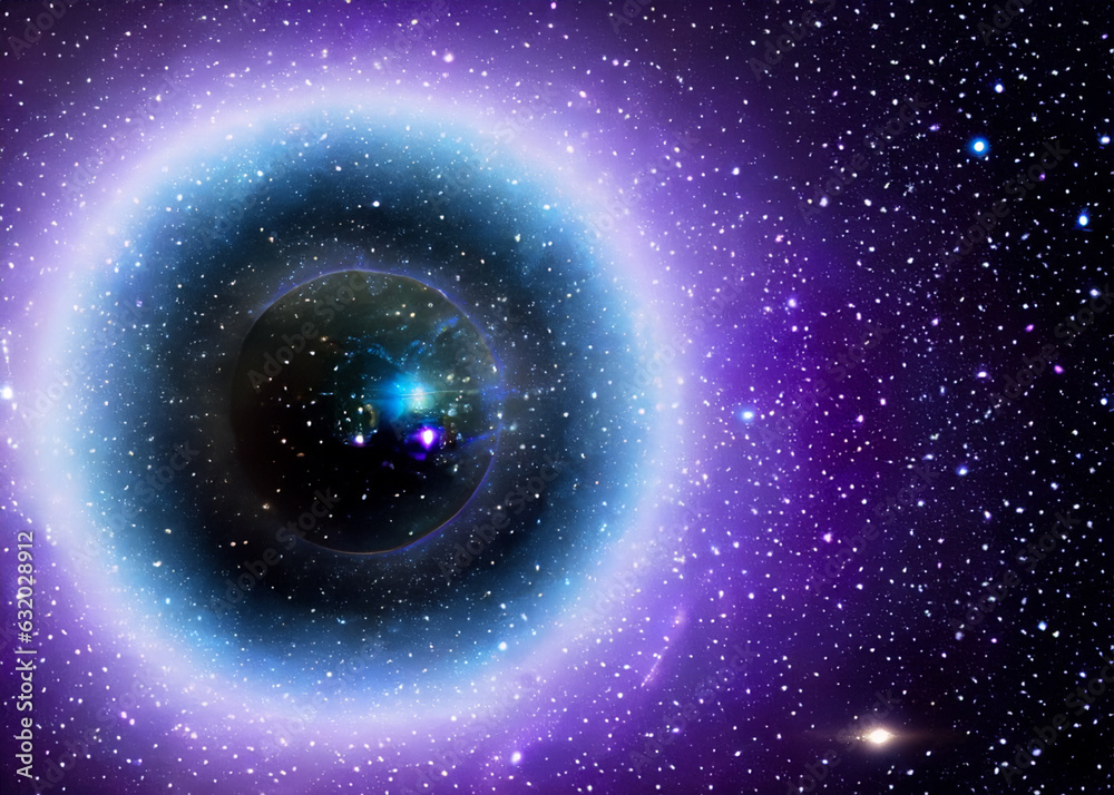 Wall mural abstract illustration of galaxy nebula meditation and space concept created with generative ai techn