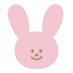 Illustration of pastel pink bunny for cartoon character, comic, mascot, happy easter, cute animal, sticker, pet, vet, cute patches, shirt print, plush toy, kid doll, picnic, spring, summer, standee
