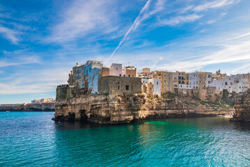 Polignano a Mare is a town and comune in the Metropolitan City of Bari, Apulia, southern Italy