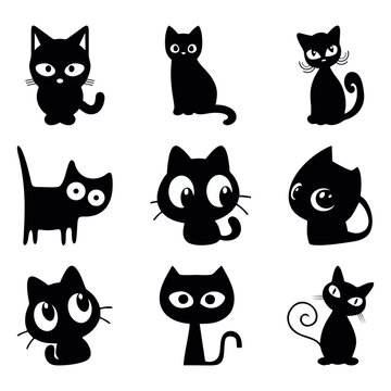 Cute Cat Icon Set. Vector & Photo (Free Trial)