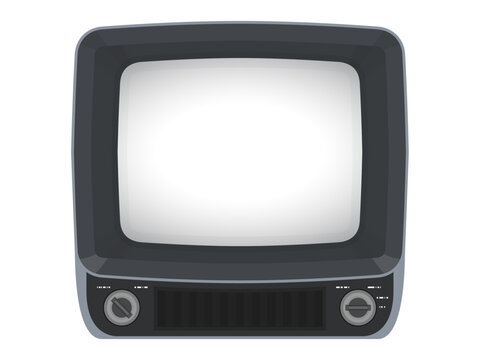 レトロなブラウン管テレビのベクターイラスト素材C　ベクター／透過PNG／JPEG