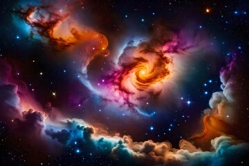 A beautifully patterened galaxy in space - Generative AI
