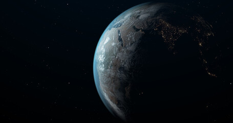 Fototapeta na wymiar Planet Earth in outer space