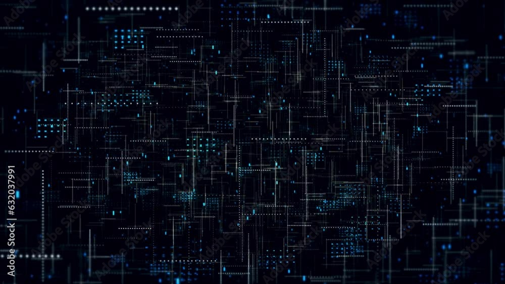Wall mural futuristic big data digital code futuristic information technology dots and grid. data, hi-tech. vir