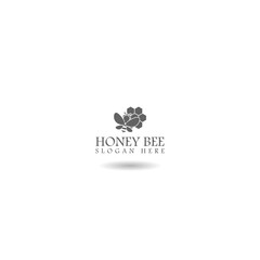 Honey bee logo template with shadow