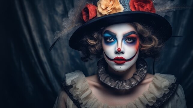 halloween clown woman