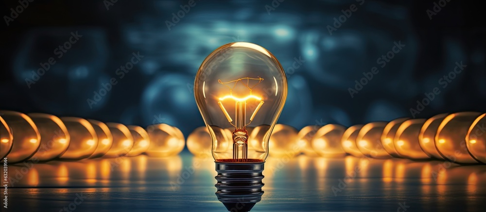 Poster individuality is depicted by a bright light bulb that stands out from the crowd, leaving space for c