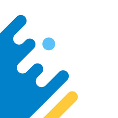 Blue and Yellow Geometric Rounded Corner