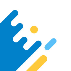 Blue and Yellow Geometric Rounded Corner