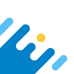 Blue and Yellow Geometric Rounded Corner