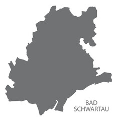 Obraz premium Bad Schwartau German city map grey illustration silhouette shape