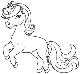 Coloring Page of a Cute Unicorn