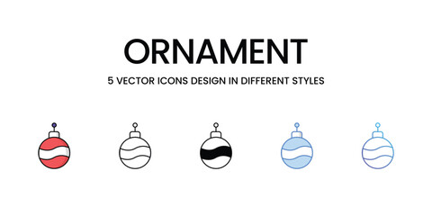 Ornament Icon Design in Five style with Editable Stroke. Line, Solid, Flat Line, Duo Tone Color, and Color Gradient Line. Suitable for Web Page, Mobile App, UI, UX and GUI design.