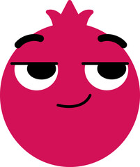 Pomegranate Face Looking Right Know Something