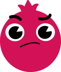 Pomegranate Face Confused Thinking