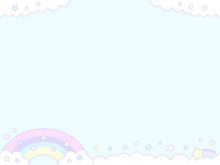 4:3 虹と雲とお星様のファンシーな壁紙★