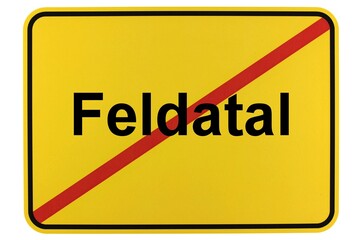 Obraz premium Illustration eines Ortsschildes der Gemeinde Feldatal in Hessen